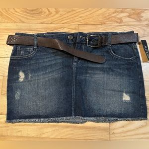 Distressed Denim Jean Skirt